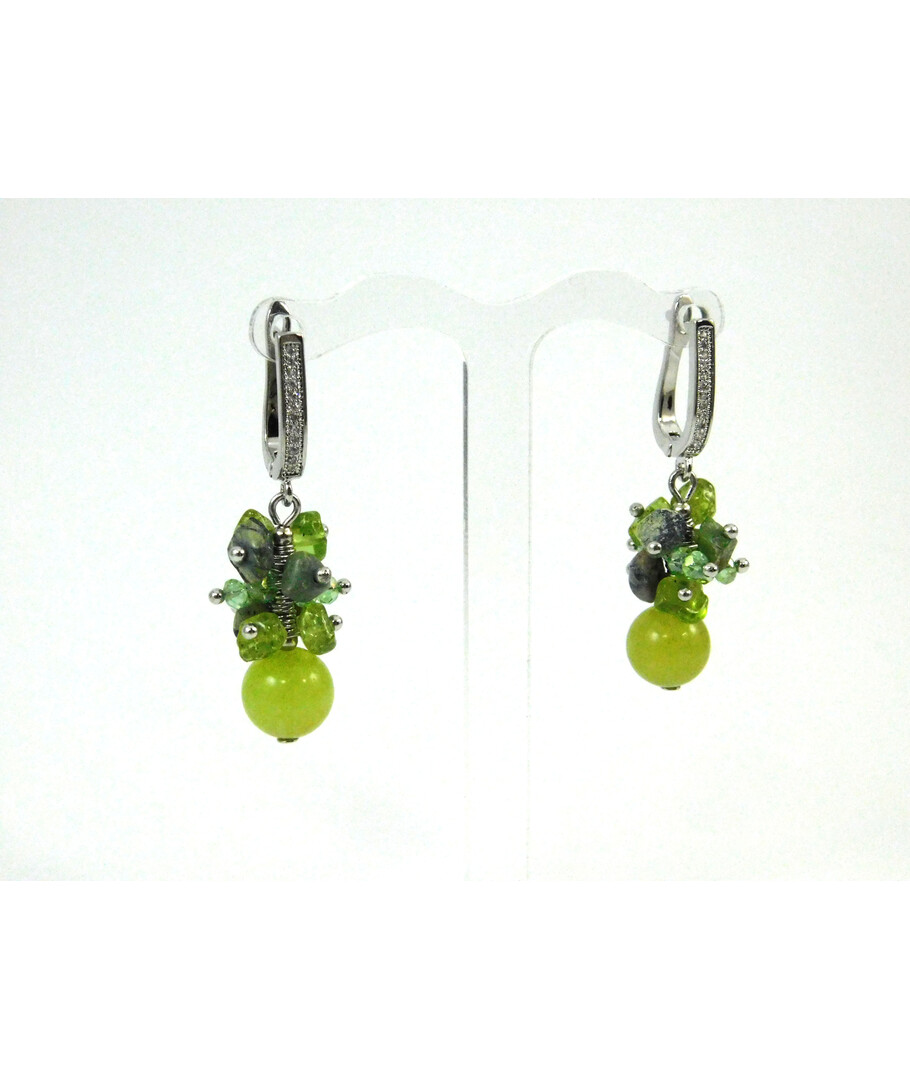 Exclusive earrings "Laminaria" Jadeite