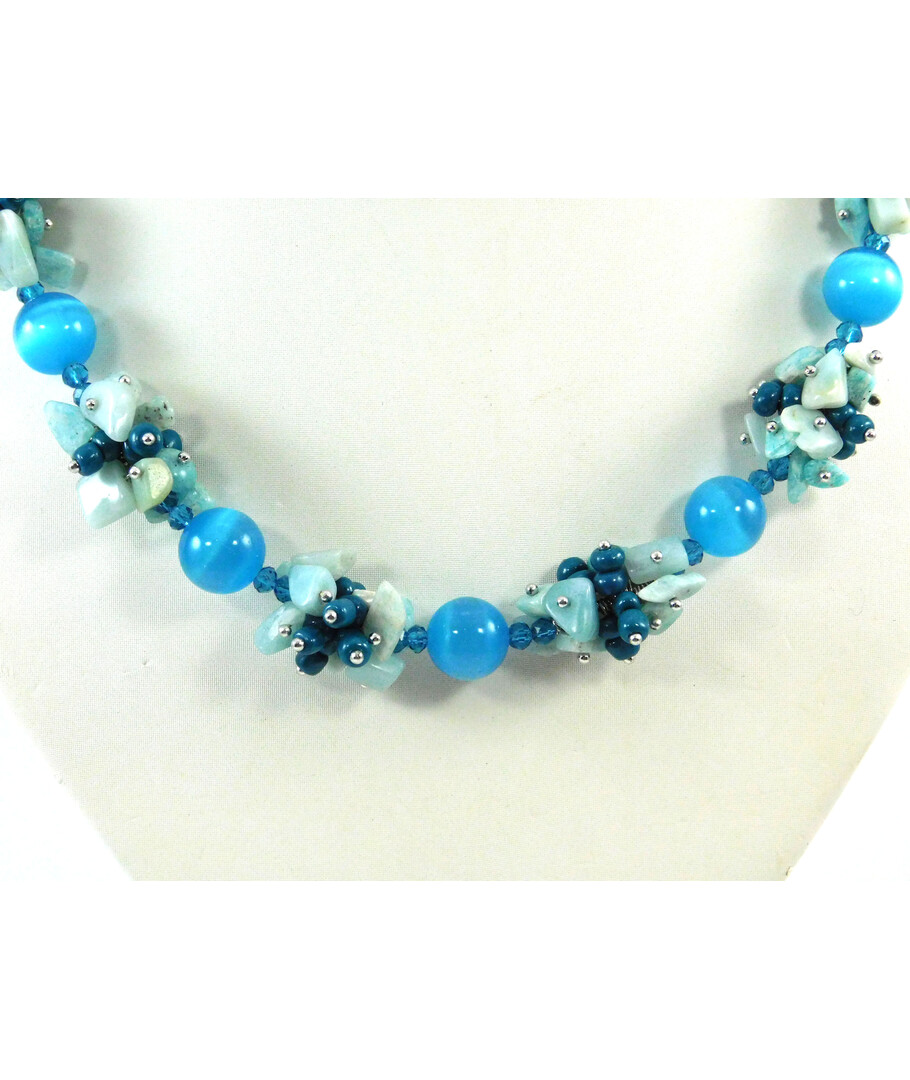 Exclusive necklace "Morning Sky" Cat's eye ("Colors" Collection)