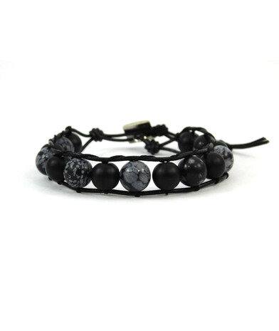 Exclusive bracelet "Chan Lu" Shungite, Obsidian