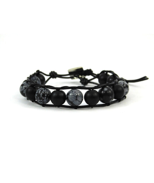 Exclusive bracelet "Chan Lu" Shungite, Obsidian