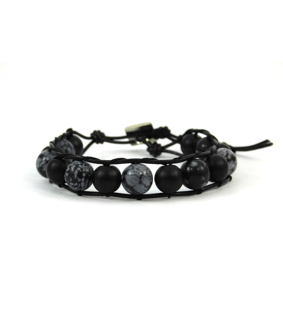 Exclusive bracelet "Chan Lu" Shungite, Obsidian