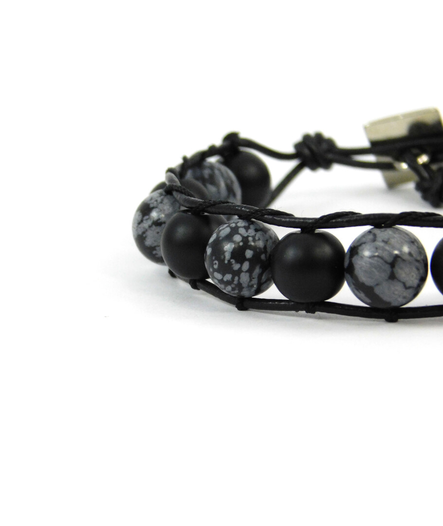 Exclusive bracelet "Chan Lu" Shungite, Obsidian