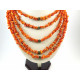 Ексклюзивне намисто " Оранжевий корал крошка" 5  рядів																