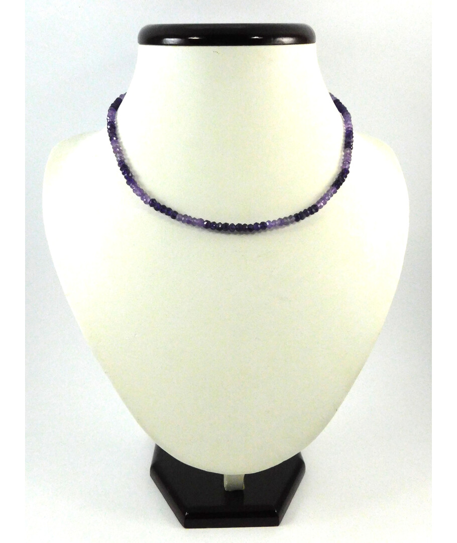 Amethyst facet necklace 5 mm