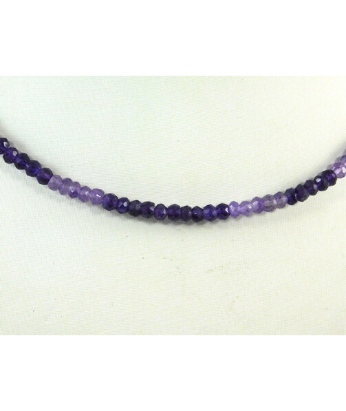 Amethyst facet necklace 5 mm