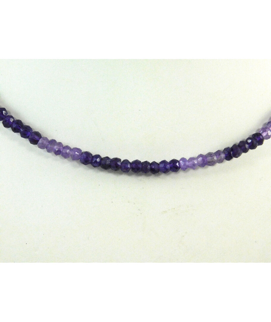 Amethyst facet necklace 5 mm