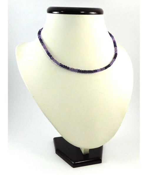 Amethyst facet necklace 5 mm