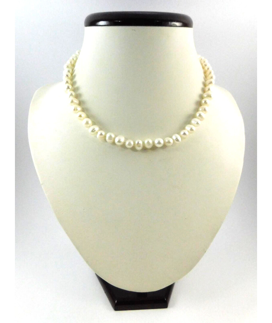 Necklace White pearls 7mm 45cm