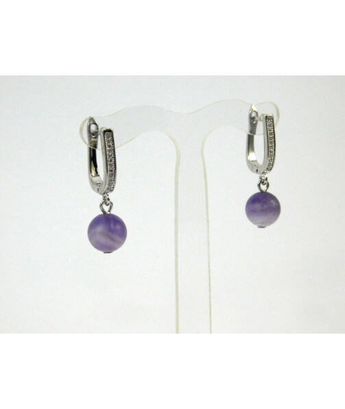 Exclusive matte Amethyst earrings