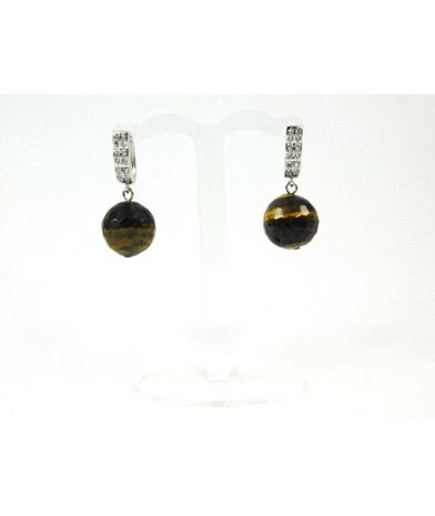 Exclusive earrings Tiger's eye faces