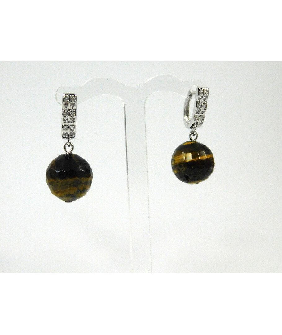 Exclusive earrings Tiger's eye faces