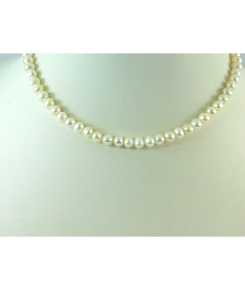 Necklace White pearls 5mm 40cm