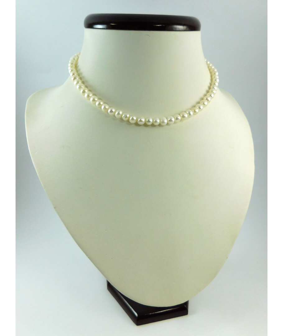 Necklace White pearls 5mm 40cm