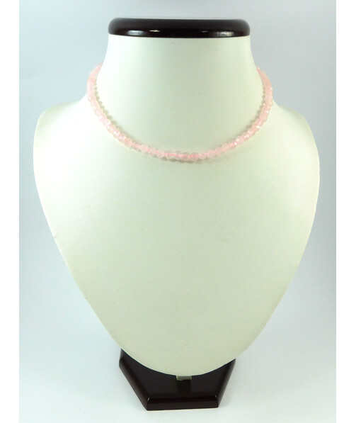 Faceted rose quartz necklace