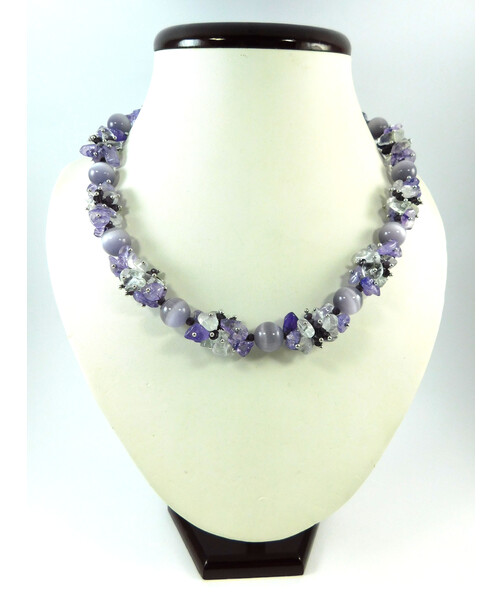 Exclusive necklace "Purple dreams" Cat's eye ("Colors" collection)