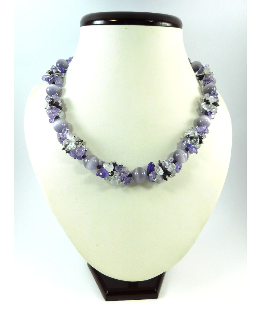 Exclusive necklace "Purple dreams" Cat's eye ("Colors" collection)