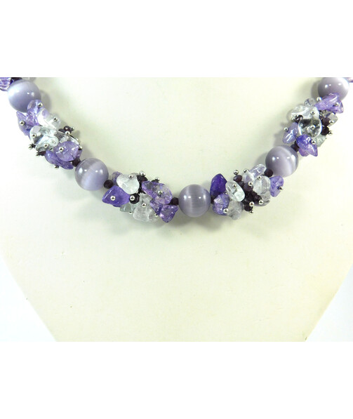 Exclusive necklace "Purple dreams" Cat's eye ("Colors" collection)