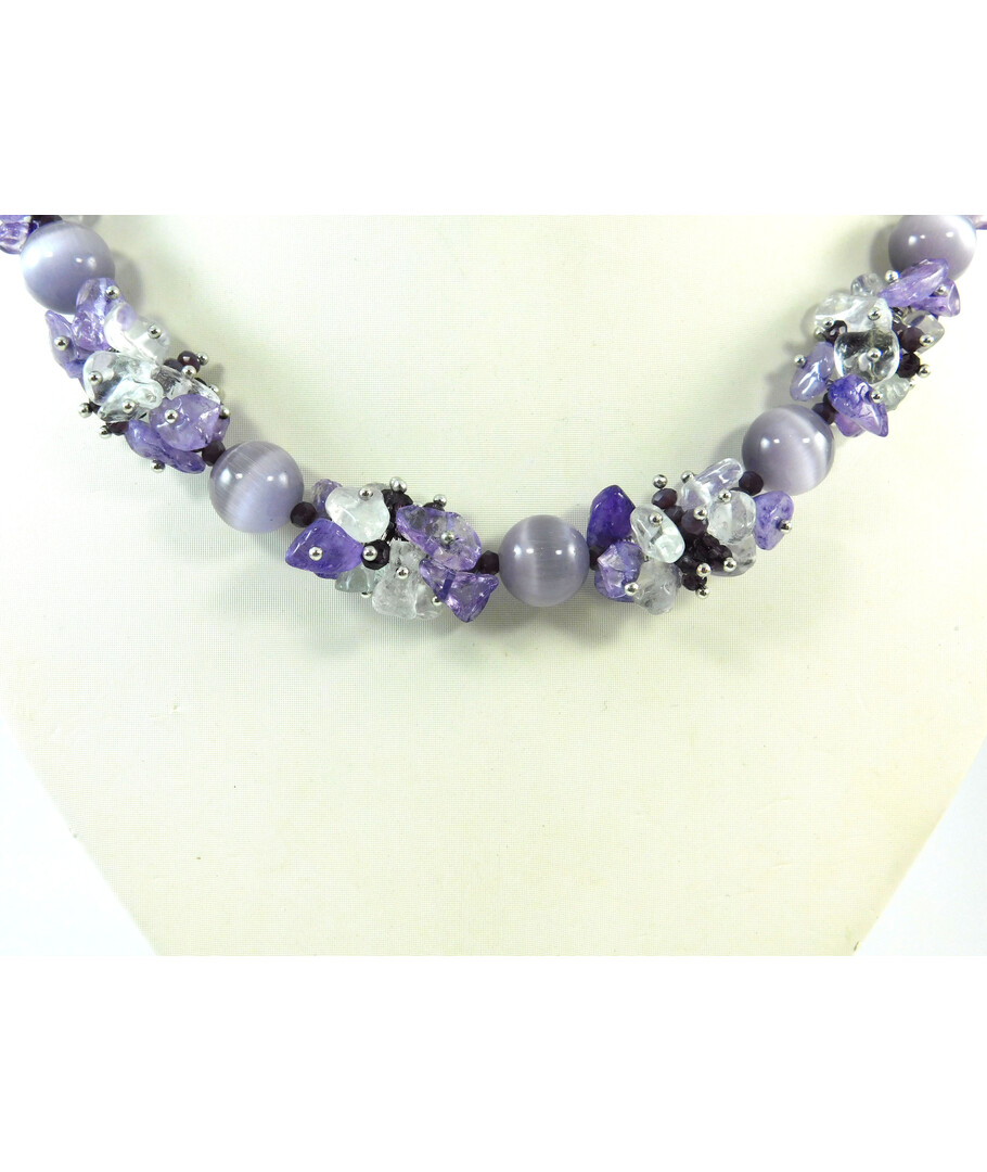 Exclusive necklace "Purple dreams" Cat's eye ("Colors" collection)