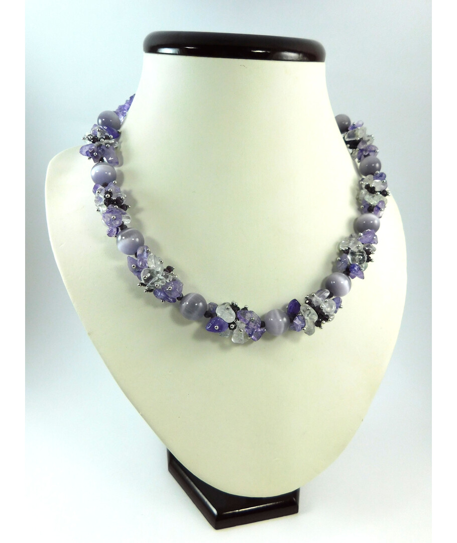 Exclusive necklace "Purple dreams" Cat's eye ("Colors" collection)