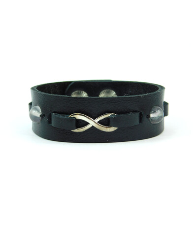 Exclusive leather bracelet "Infinity", Moonstone