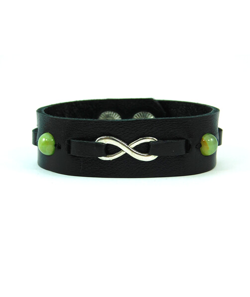 Exclusive leather bracelet "Infinity", Agate