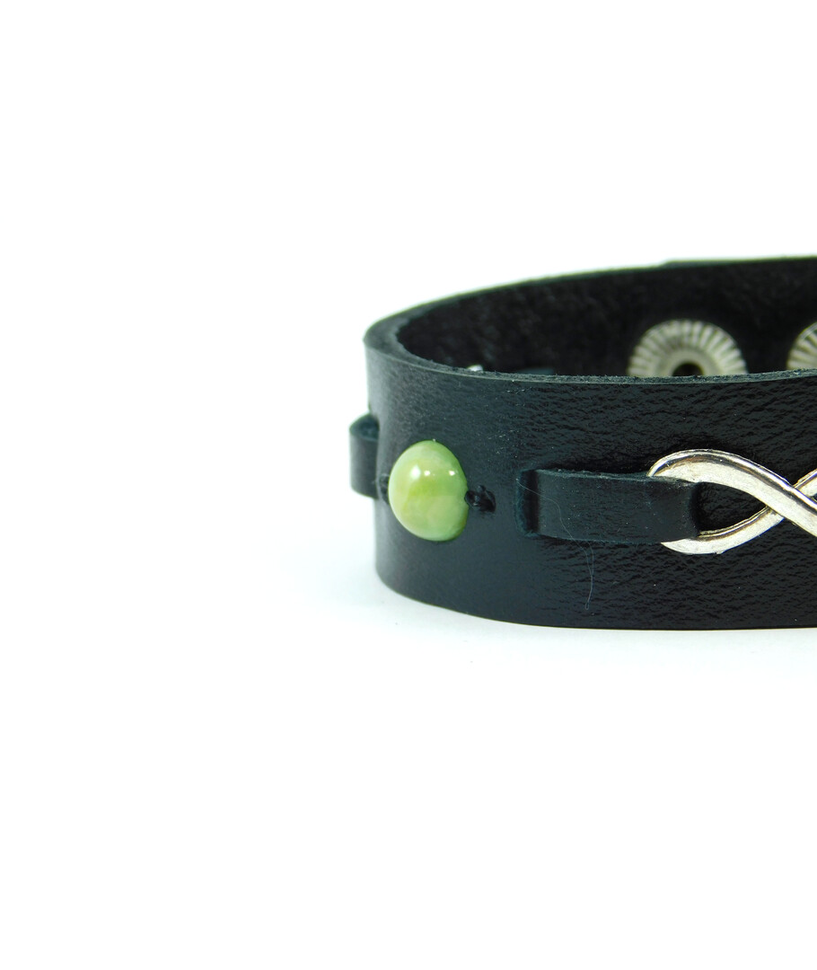 Exclusive leather bracelet "Infinity", Agate