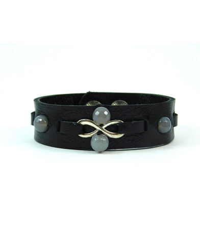 Exclusive leather bracelet "Infinity", Agate