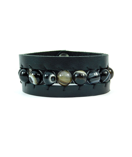 Exclusive Agate leather bracelet