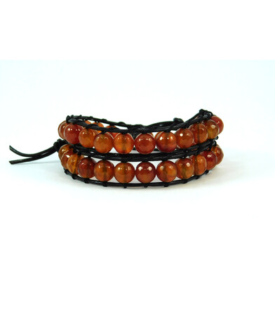 Exclusive double bracelet "Chan Lu" Carnelian facet