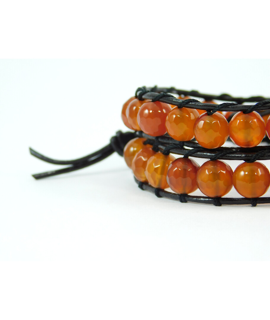 Exclusive double bracelet "Chan Lu" Carnelian facet