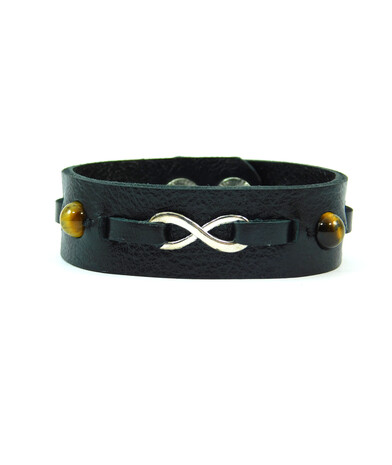 Exclusive leather bracelet "Infinity" Tiger's eye