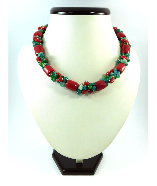 Exclusive necklace "Green Dance" Coral ("Colors" Collection)