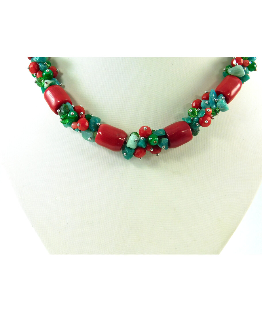 Exclusive necklace "Green Dance" Coral ("Colors" Collection)