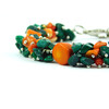 Exclusive bracelet &quot;Flowering Dahlia&quot;, Coral, Malachite