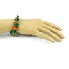 Exclusive bracelet &quot;Flowering Dahlia&quot;, Coral, Malachite