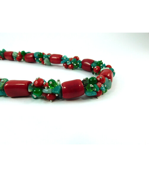 Exclusive necklace "Green Dance" Coral ("Colors" Collection)