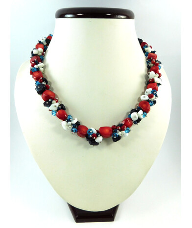 Exclusive necklace "Under the rose" Coral (Collection "Colors")