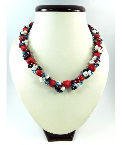 Exclusive necklace "Under the rose" Coral (Collection "Colors")