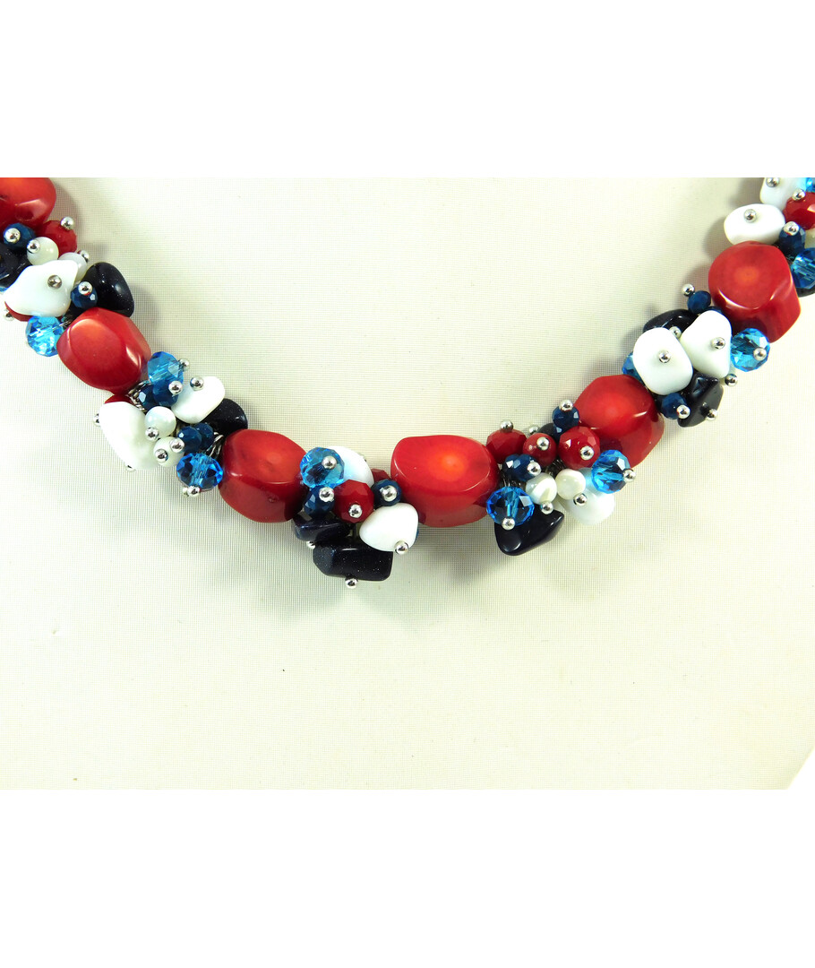 Exclusive necklace "Under the rose" Coral (Collection "Colors")