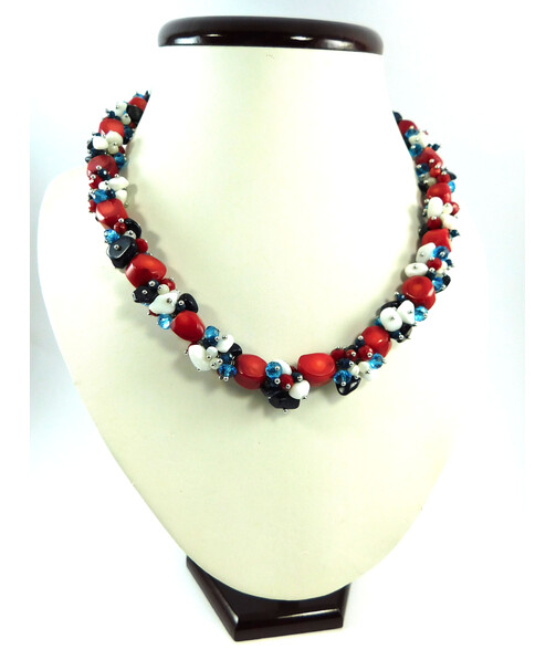 Exclusive necklace "Under the rose" Coral (Collection "Colors")