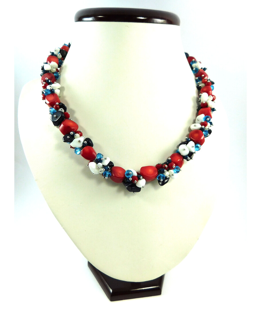 Exclusive necklace "Under the rose" Coral (Collection "Colors")