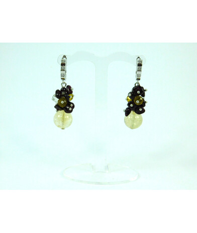 Exclusive earrings "Crystal Heart" Citrine