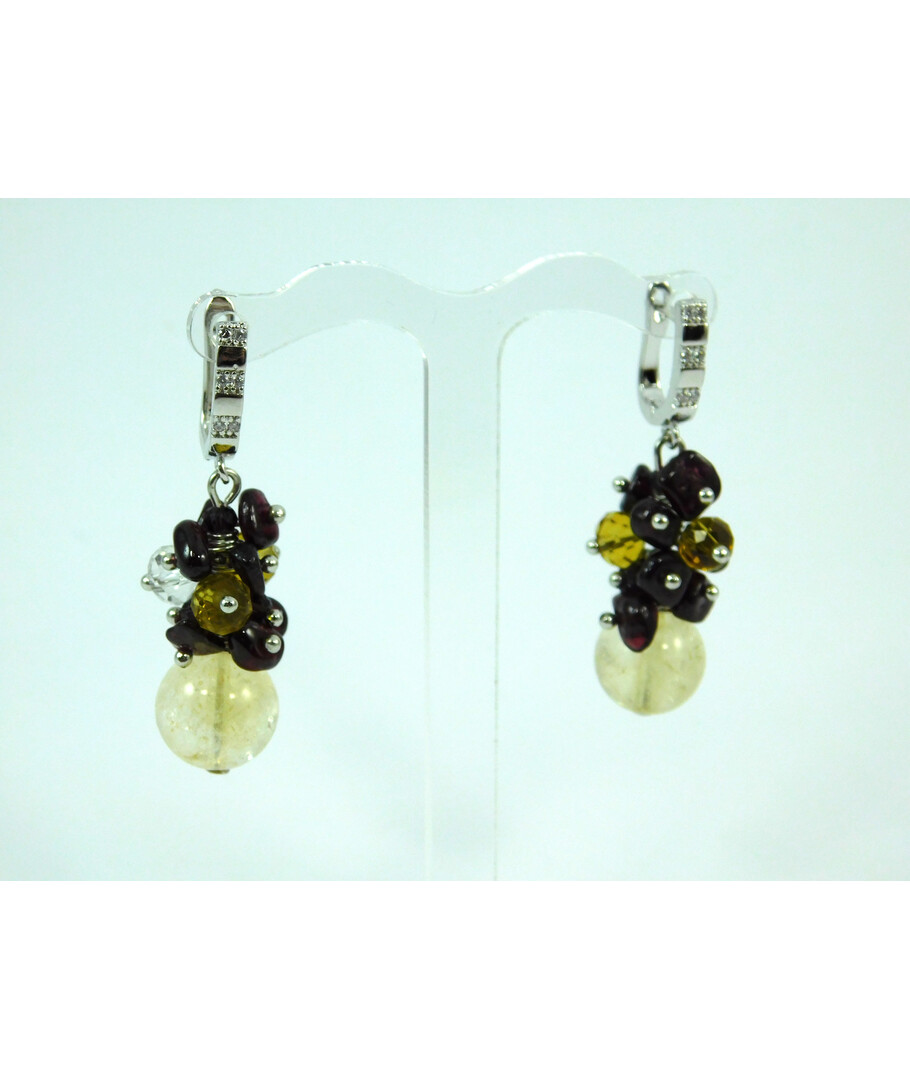 Exclusive earrings "Crystal Heart" Citrine