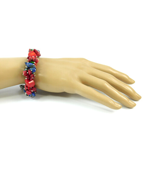 Exclusive bracelet "Legend of the Carpathians 3". Coral, lapis lazuli