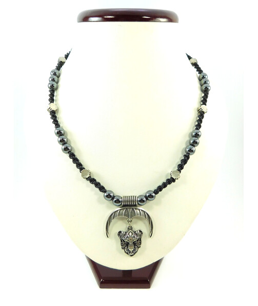 Exclusive men's necklace "Leopard" Hematite