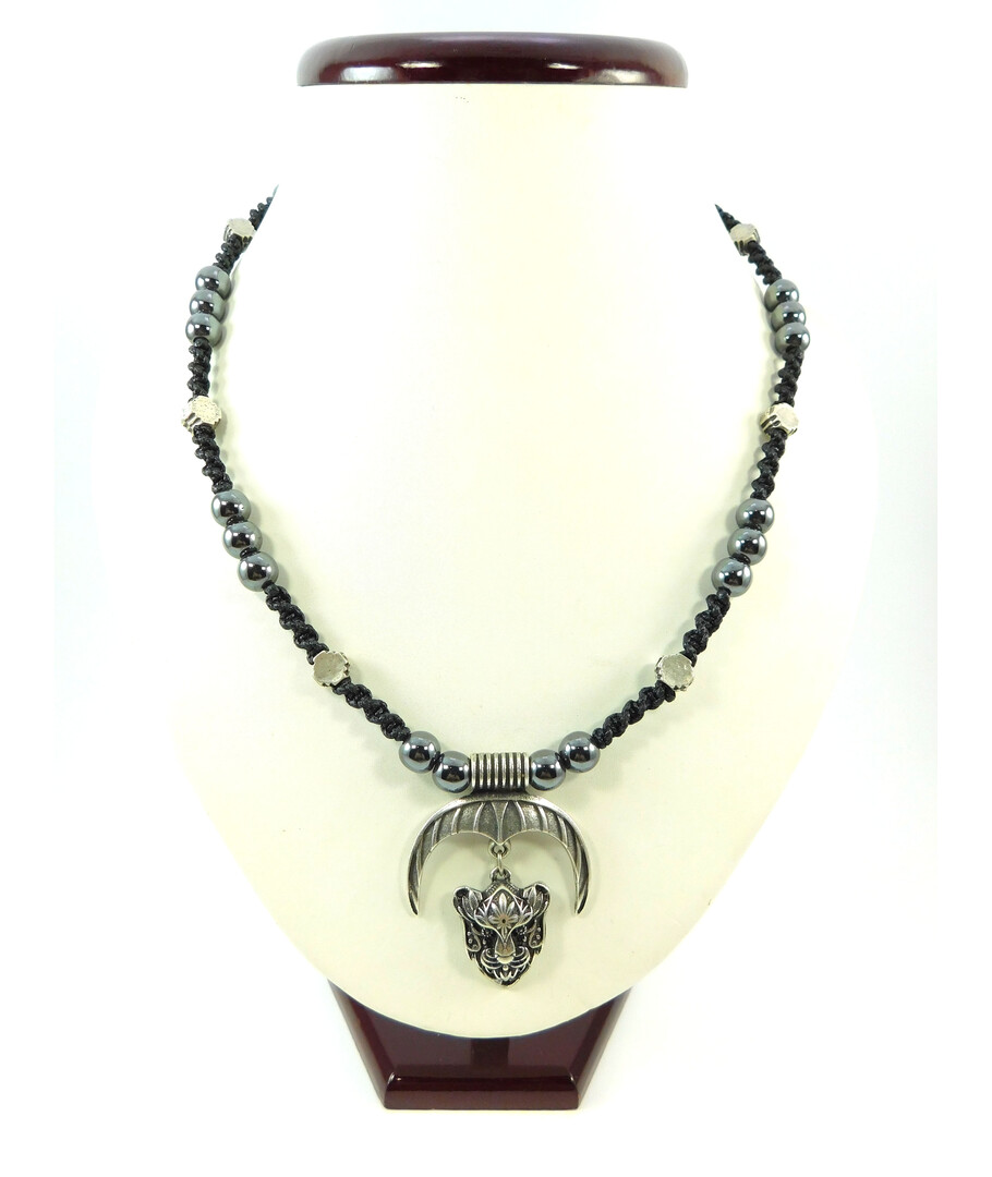 Exclusive men's necklace "Leopard" Hematite