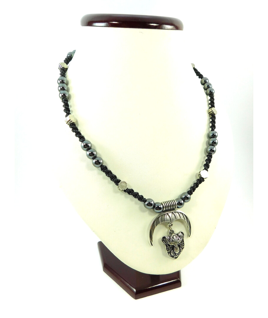 Exclusive men's necklace "Leopard" Hematite