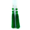 Exclusive chrysoprase tassel earrings