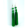 Exclusive chrysoprase tassel earrings