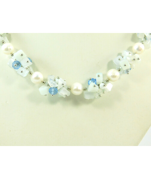 Exclusive necklace "Blue Dew" Pearls ("Colors" Collection)